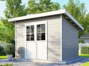 Abri de jardin composite SINTRA – 9m2 gris clair – 28 mm