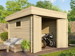 Abri moto en bois ROVETO 9m² – 28mm